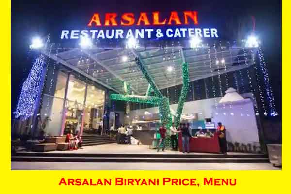 Arsalan Biryani Price list and Menu