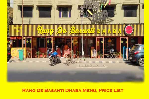 Rang De Basanti Dhaba menu price list