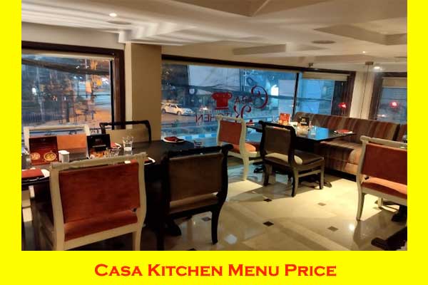 Casa Kitchen Menu and price
