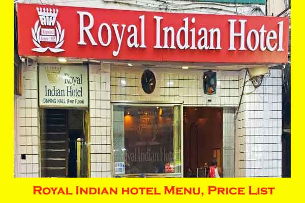 Royal Indian Hotel menu and price
