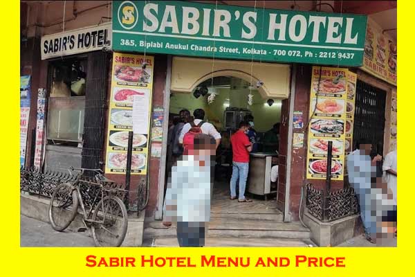 sabir hotel menu and price